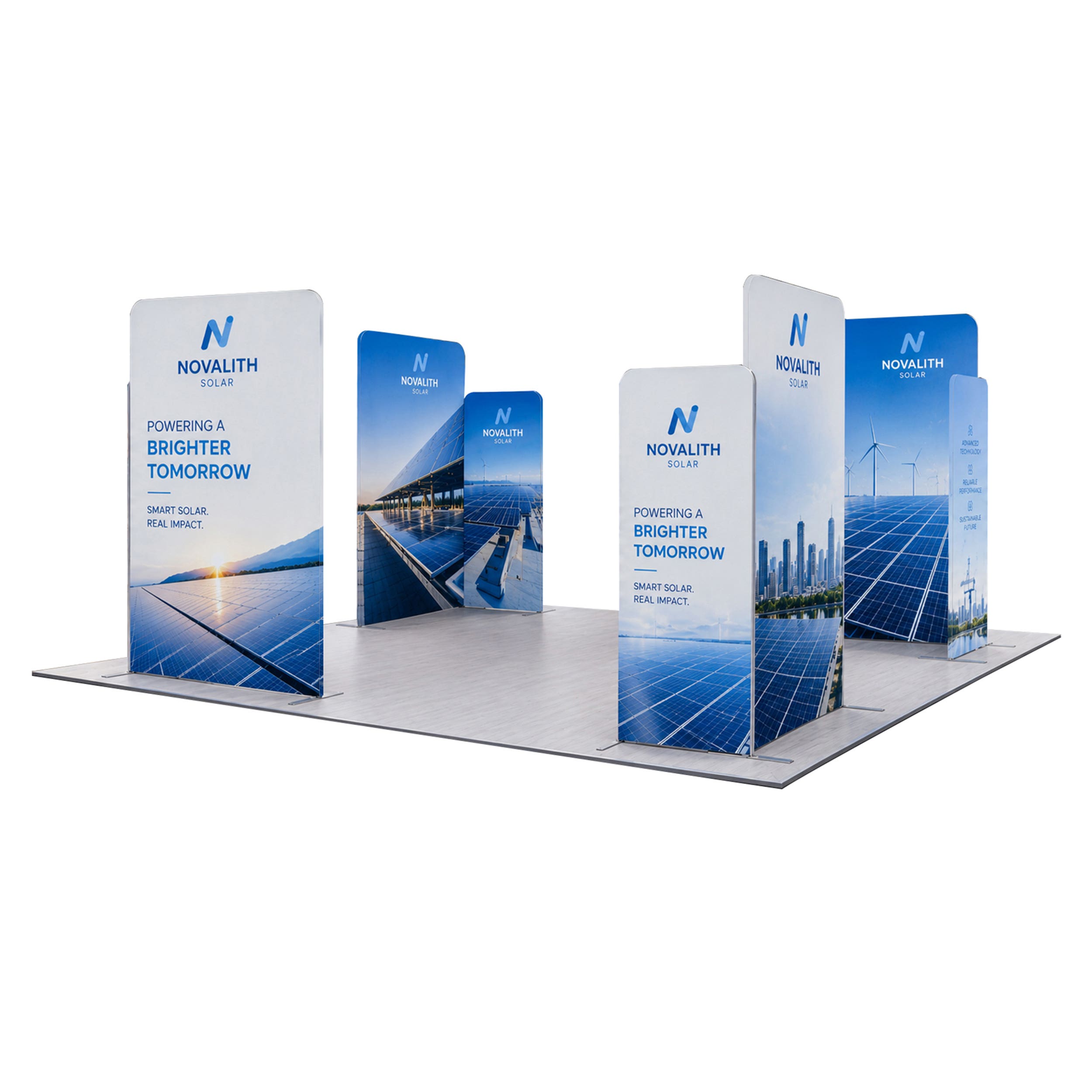 20ft Magnetic Modular Fabric Displays - 4 L-Shape Sections
