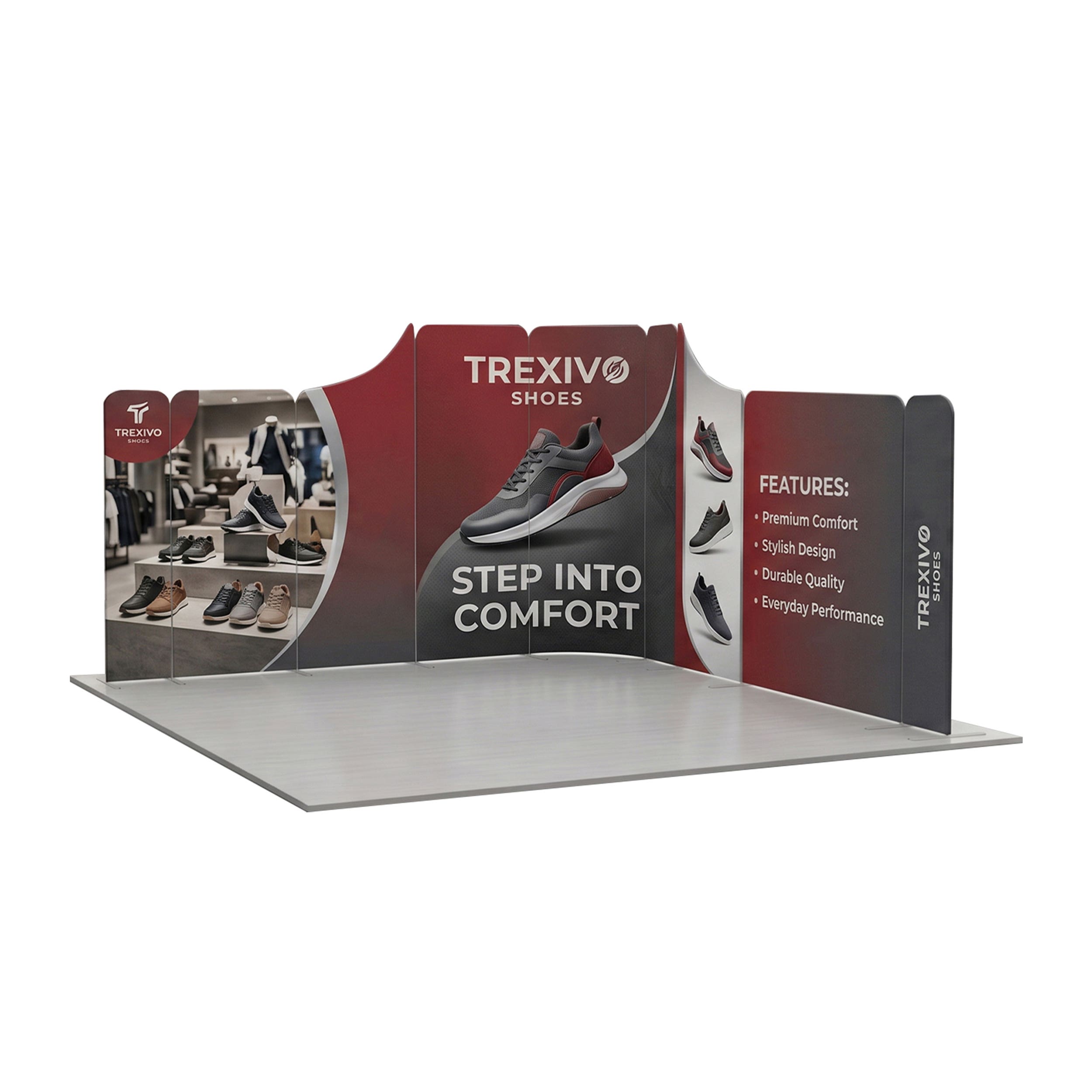 13ft Magnetic Modular Fabric Displays - Tapered Island Shape