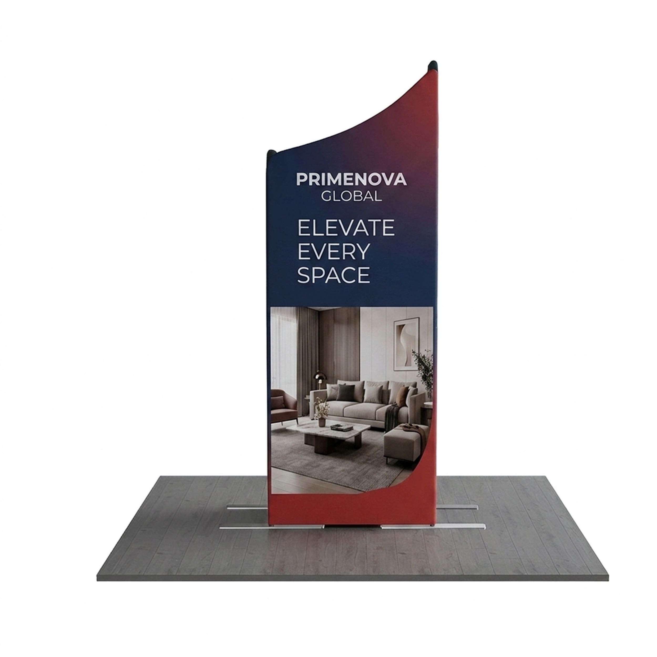 6.5ft Magnetic Modular Fabric Display – Two Sloped & Straight Banner Stands
