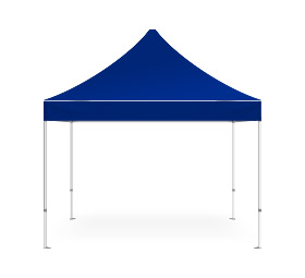 Portable canopy tent with rollup stand table cover